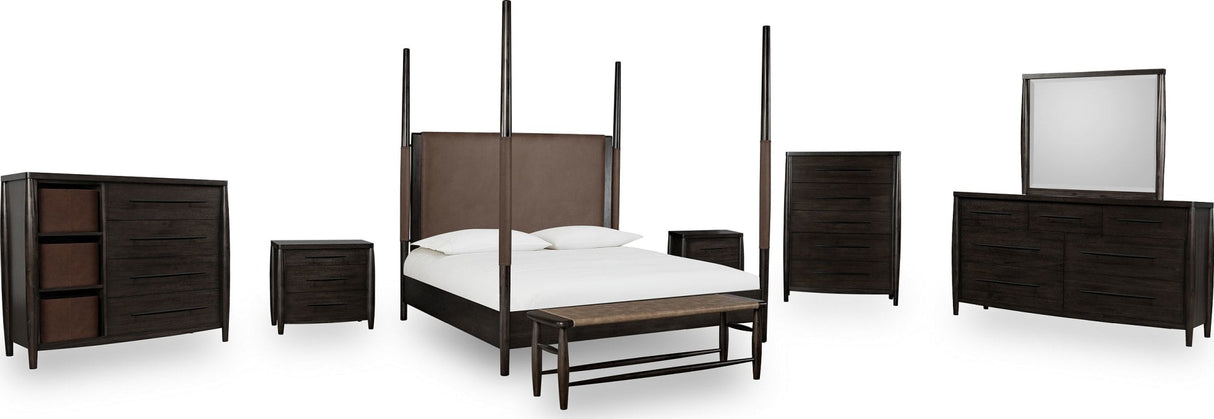 Koko Minx King Upholstered Poster Bed by Modus Furniture at Eve Furniture