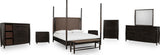 Koko Minx King Upholstered Poster Bed by Modus Furniture at Eve Furniture