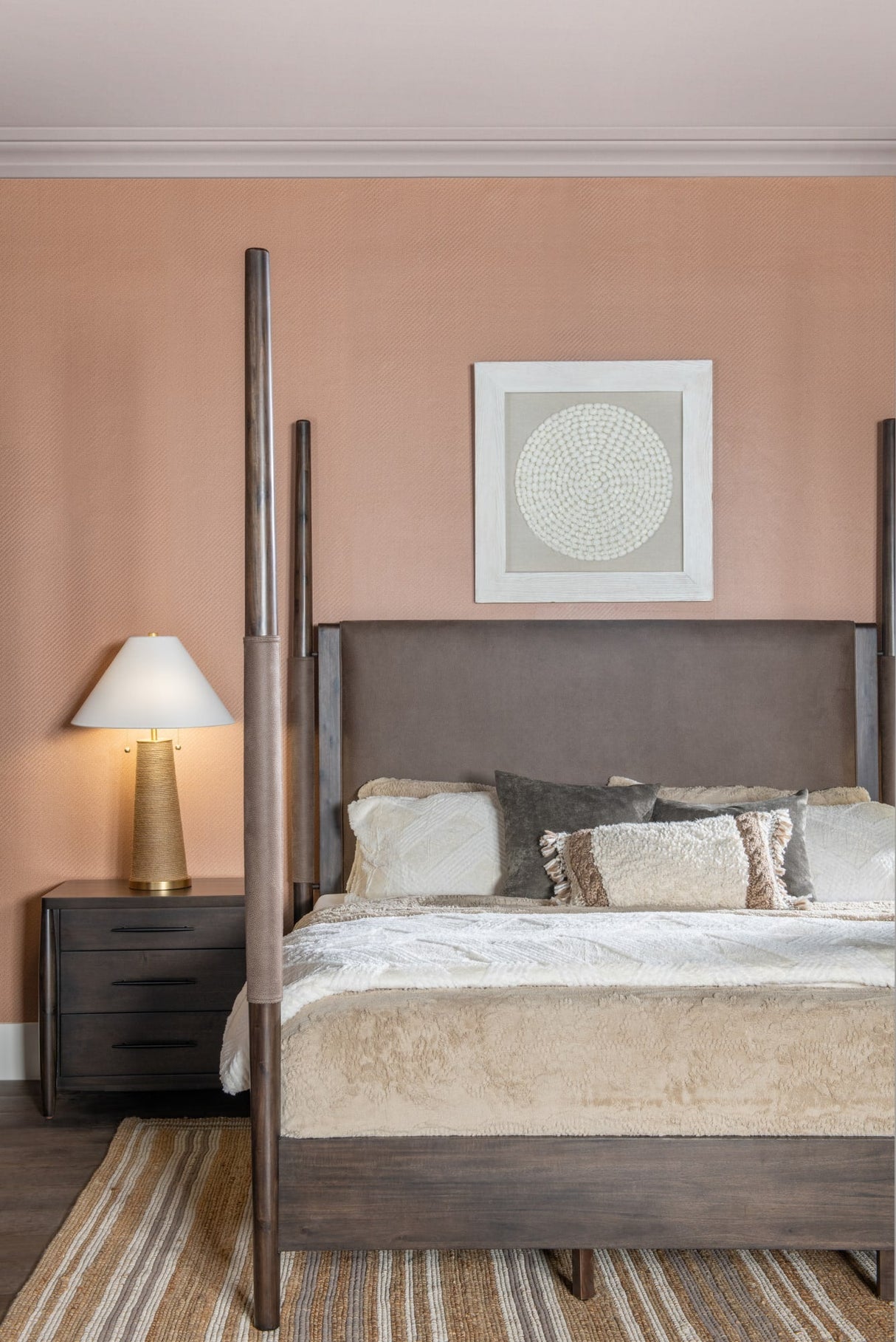Koko Minx King Upholstered Poster Bed by Modus Furniture at Eve Furniture