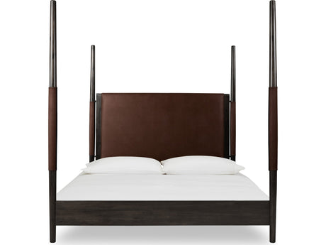 Koko Minx Queen Upholstered Poster Bed by Modus Furniture at Eve Furniture