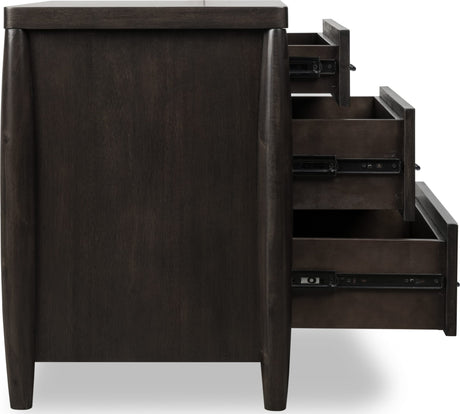 Koko Minx Three Drawer Nightstand with Cord Management by Modus Furniture at Eve Furniture