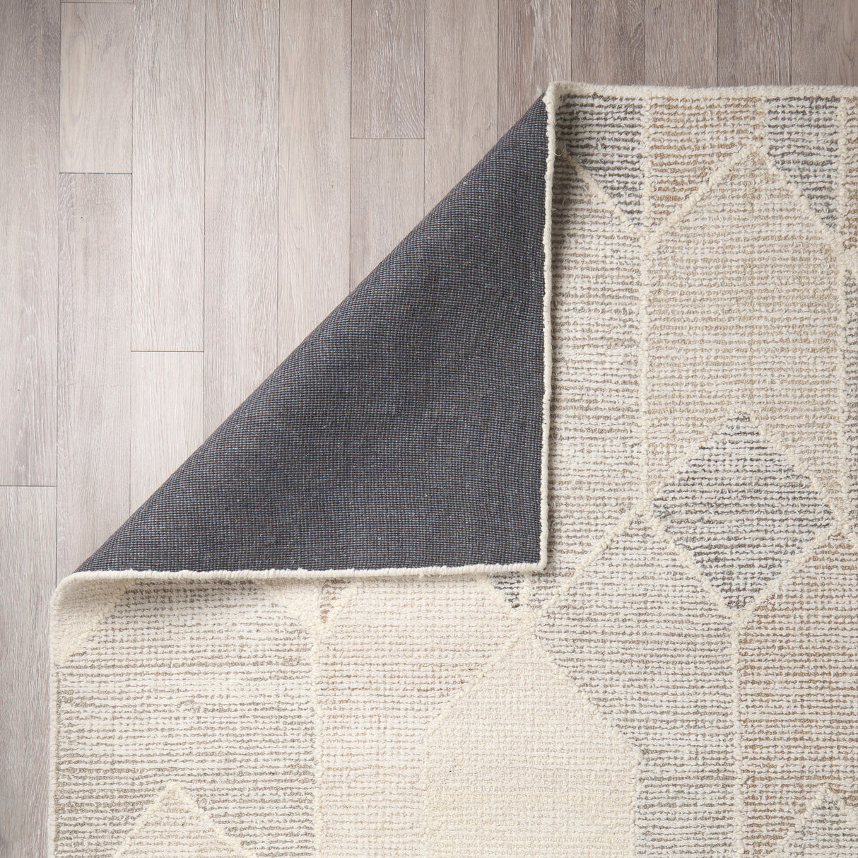 Kolt Neutral Geometric Patterned Wool Area Rug by Mercana at Eve Furniture