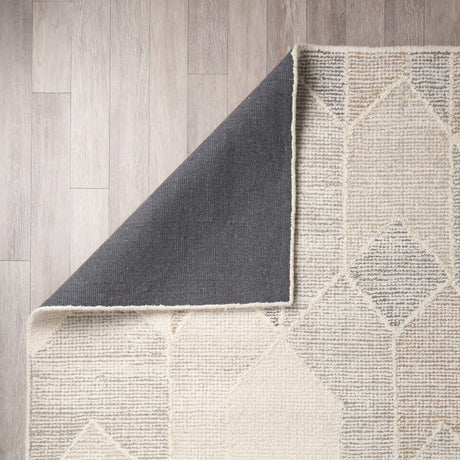 Kolt Neutral Geometric Patterned Wool Area Rug by Mercana at Eve Furniture