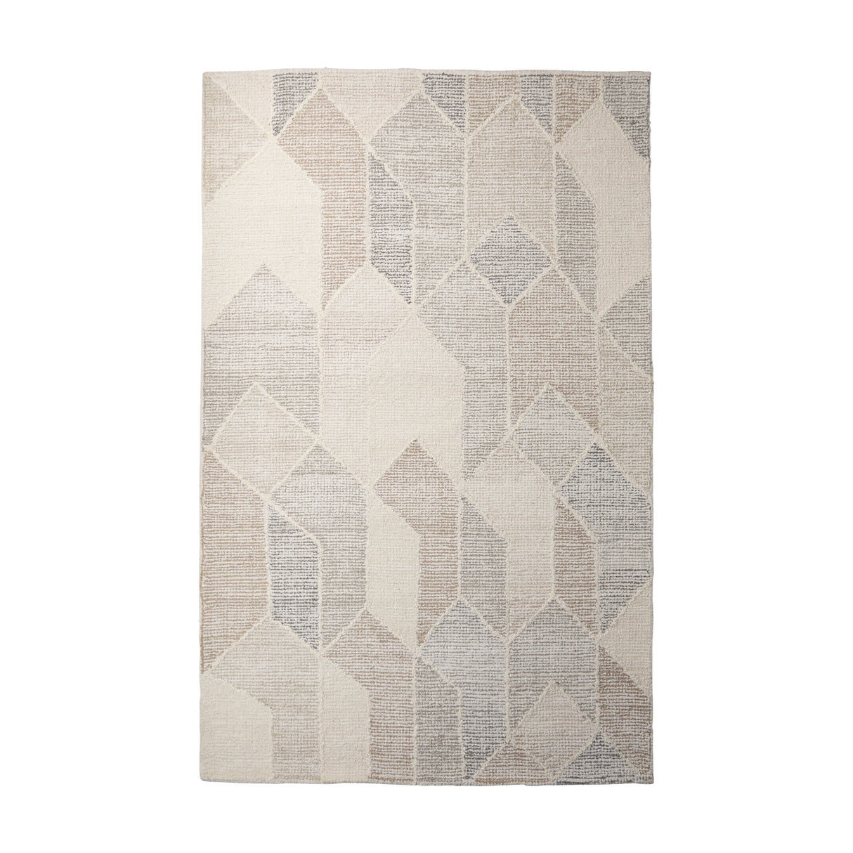 Kolt Neutral Geometric Patterned Wool Area Rug by Mercana at Eve Furniture