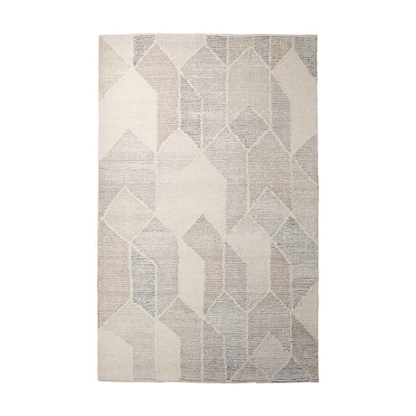Kolt Neutral Geometric Patterned Wool Area Rug by Mercana at Eve Furniture