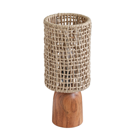 Kombu Natural Raffia and Wood Small Table Lamp by TOV Furniture at Eve Furniture
