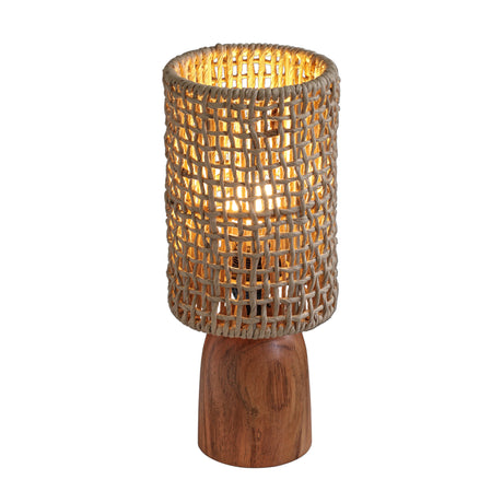 Kombu Natural Raffia and Wood Small Table Lamp by TOV Furniture at Eve Furniture