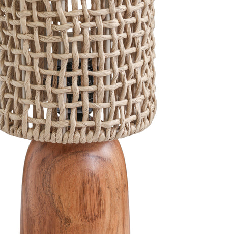 Kombu Natural Raffia and Wood Small Table Lamp by TOV Furniture at Eve Furniture