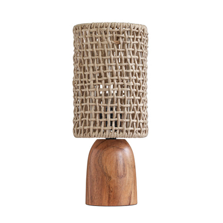 Kombu Natural Raffia and Wood Small Table Lamp by TOV Furniture at Eve Furniture
