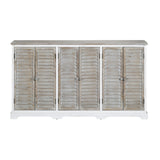 Kona Beach White/Brown Six-Door Sideboard by Crestview at Eve Furniture