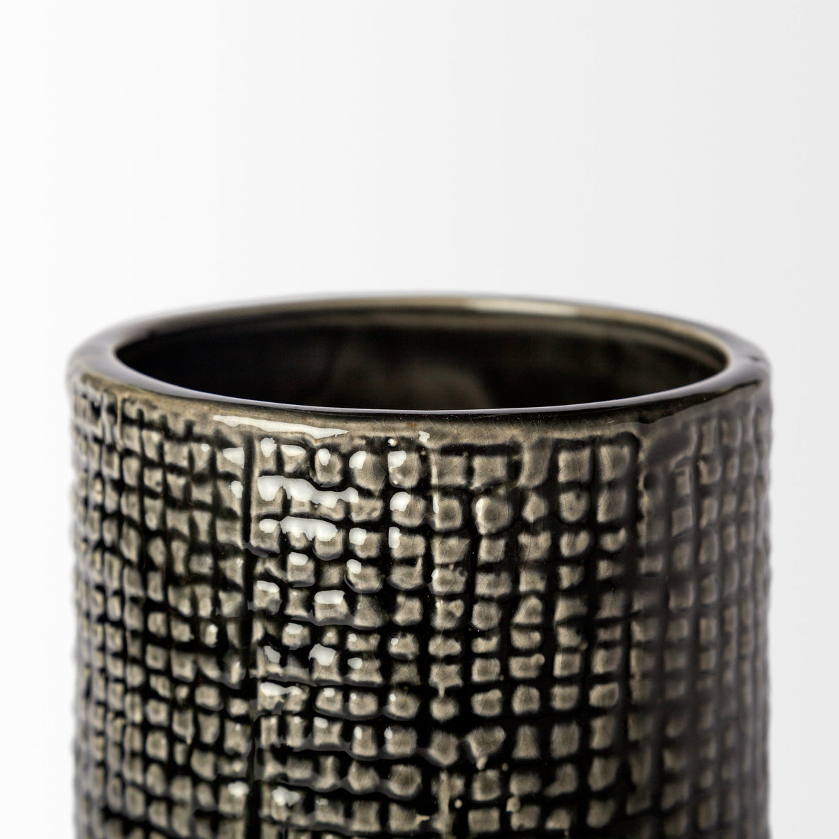 Kona II Medium Black/Gold Ceramic Vase by Mercana at Eve Furniture
