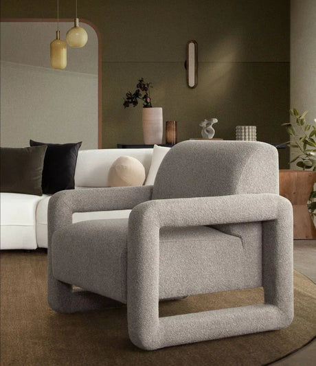 Kona Mink Fabric Open Arm Accent Chair by Diamond Sofa at Eve Furniture