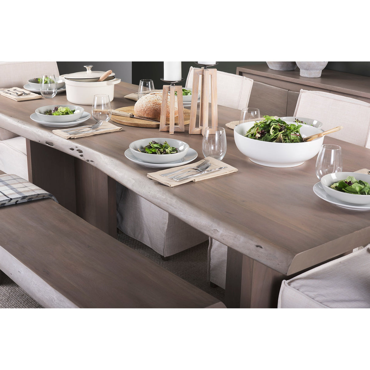 Konstantin Medium Brown Wood W/ Live Edge Rectangular Dining Table by Mercana at Eve Furniture