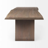 Konstantin Medium Brown Wood W/ Live Edge Rectangular Dining Table by Mercana at Eve Furniture