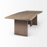 Konstantin Medium Brown Wood W/ Live Edge Rectangular Dining Table by Mercana at Eve Furniture
