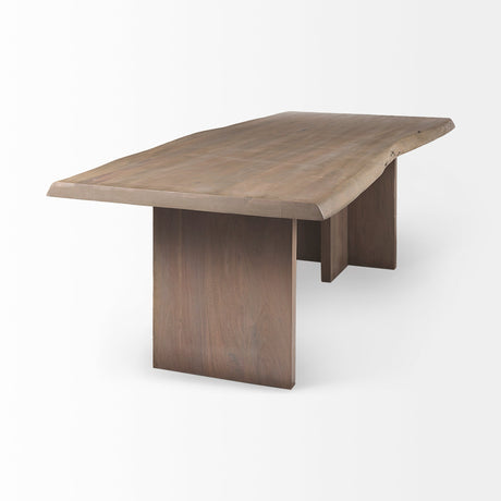 Konstantin Medium Brown Wood W/ Live Edge Rectangular Dining Table by Mercana at Eve Furniture