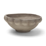 Konya Large Earthen Gray-Brown Dotted Paper Mache Centerpiece Bowl by Mercana at Eve Furniture