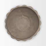 Konya Large Earthen Gray-Brown Dotted Paper Mache Centerpiece Bowl by Mercana at Eve Furniture