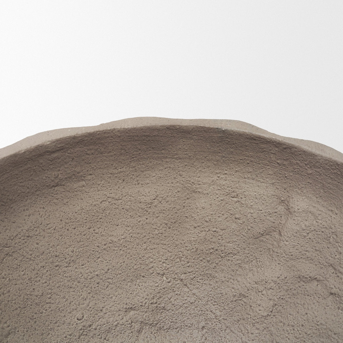 Konya Large Earthen Gray-Brown Dotted Paper Mache Centerpiece Bowl by Mercana at Eve Furniture