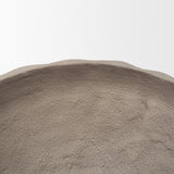 Konya Large Earthen Gray-Brown Dotted Paper Mache Centerpiece Bowl by Mercana at Eve Furniture
