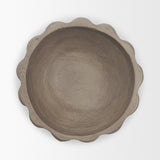 Konya Small Earthen Gray-Brown Dotted Paper Mache Centerpiece Bowl by Mercana at Eve Furniture