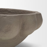 Konya Small Earthen Gray-Brown Dotted Paper Mache Centerpiece Bowl by Mercana at Eve Furniture