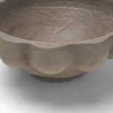 Konya Small Earthen Gray-Brown Dotted Paper Mache Centerpiece Bowl by Mercana at Eve Furniture
