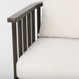 Kopari 30.1L x 30.5W x 37.2H White Boucle Fabric W/Dark Brown Wood Accent Chair by Mercana at Eve Furniture