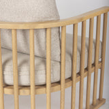 Kopari Beige Fabric W/Light Brown Wood Accent Chair by Mercana at Eve Furniture