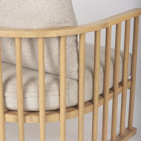 Kopari Beige Fabric W/Light Brown Wood Accent Chair by Mercana at Eve Furniture