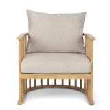 Kopari Beige Fabric W/Light Brown Wood Accent Chair by Mercana at Eve Furniture