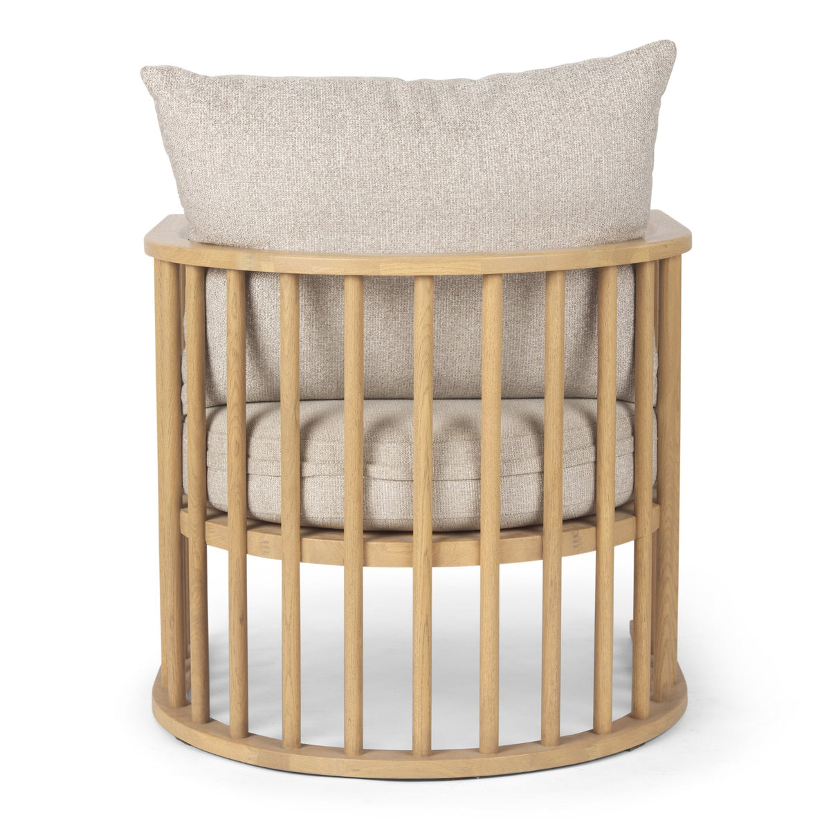 Kopari Beige Fabric W/Light Brown Wood Accent Chair by Mercana at Eve Furniture