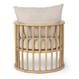 Kopari Beige Fabric W/Light Brown Wood Accent Chair by Mercana at Eve Furniture