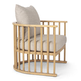 Kopari Beige Fabric W/Light Brown Wood Accent Chair by Mercana at Eve Furniture