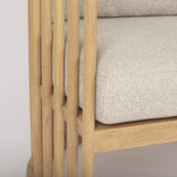 Kopari Beige Fabric W/Light Brown Wood Accent Chair by Mercana at Eve Furniture