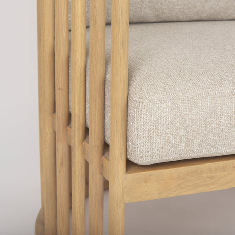Kopari Beige Fabric W/Light Brown Wood Accent Chair by Mercana at Eve Furniture