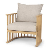 Kopari Beige Fabric W/Light Brown Wood Accent Chair by Mercana at Eve Furniture