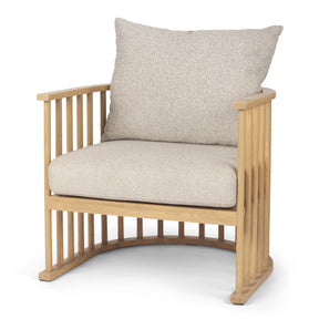 Kopari Beige Fabric W/Light Brown Wood Accent Chair by Mercana at Eve Furniture