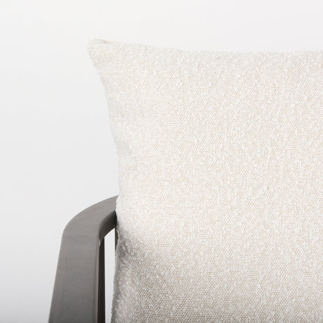 Kopari White Boucle Fabric W/Dark Brown Wood Accent Chair by Mercana at Eve Furniture