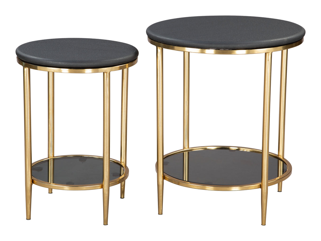 Koper Black Coffee Table Set (2-Piece) by Zuomod at Eve Furniture