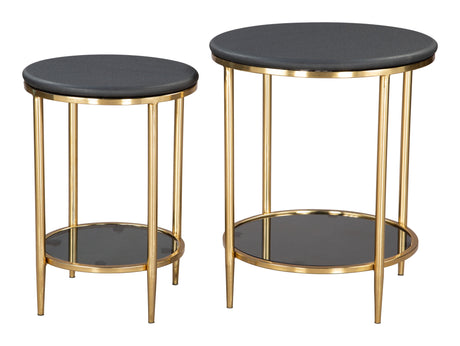 Koper Black Coffee Table Set (2-Piece) by Zuomod at Eve Furniture