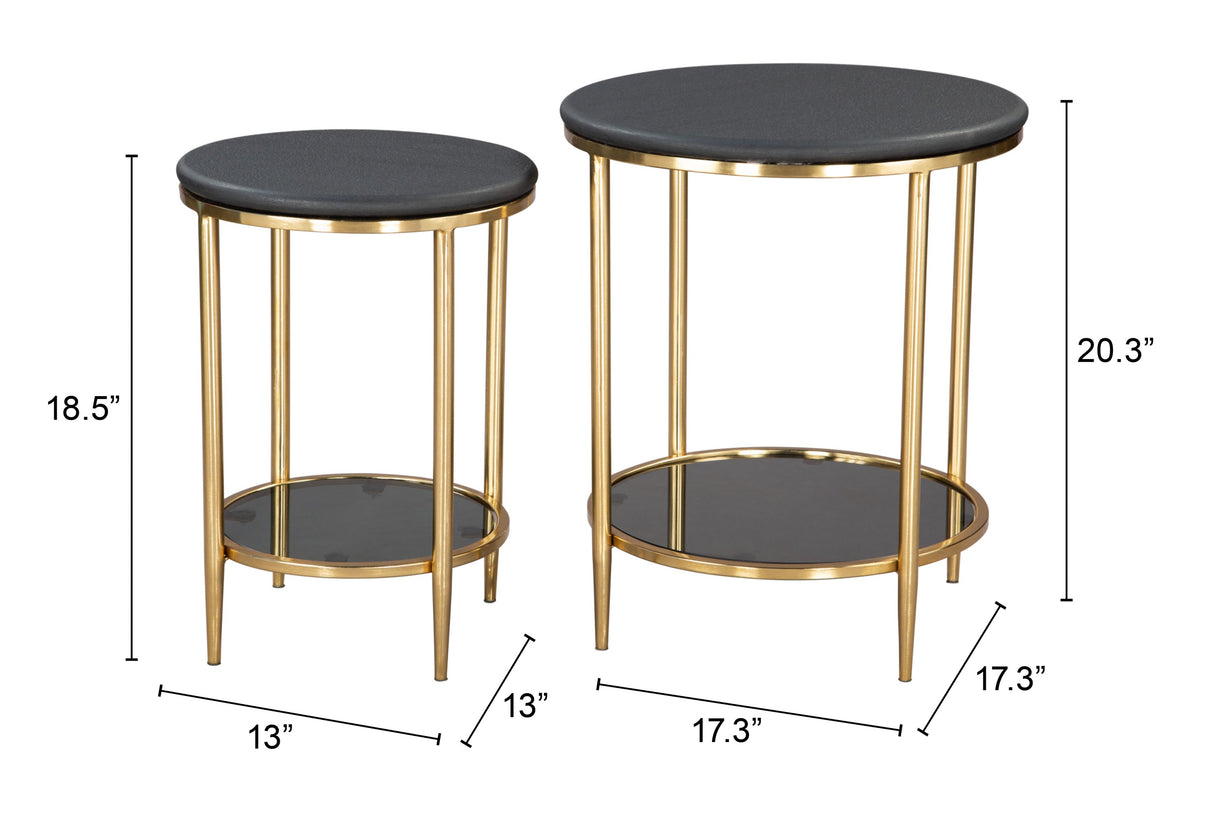 Koper Black Coffee Table Set (2-Piece) by Zuomod at Eve Furniture