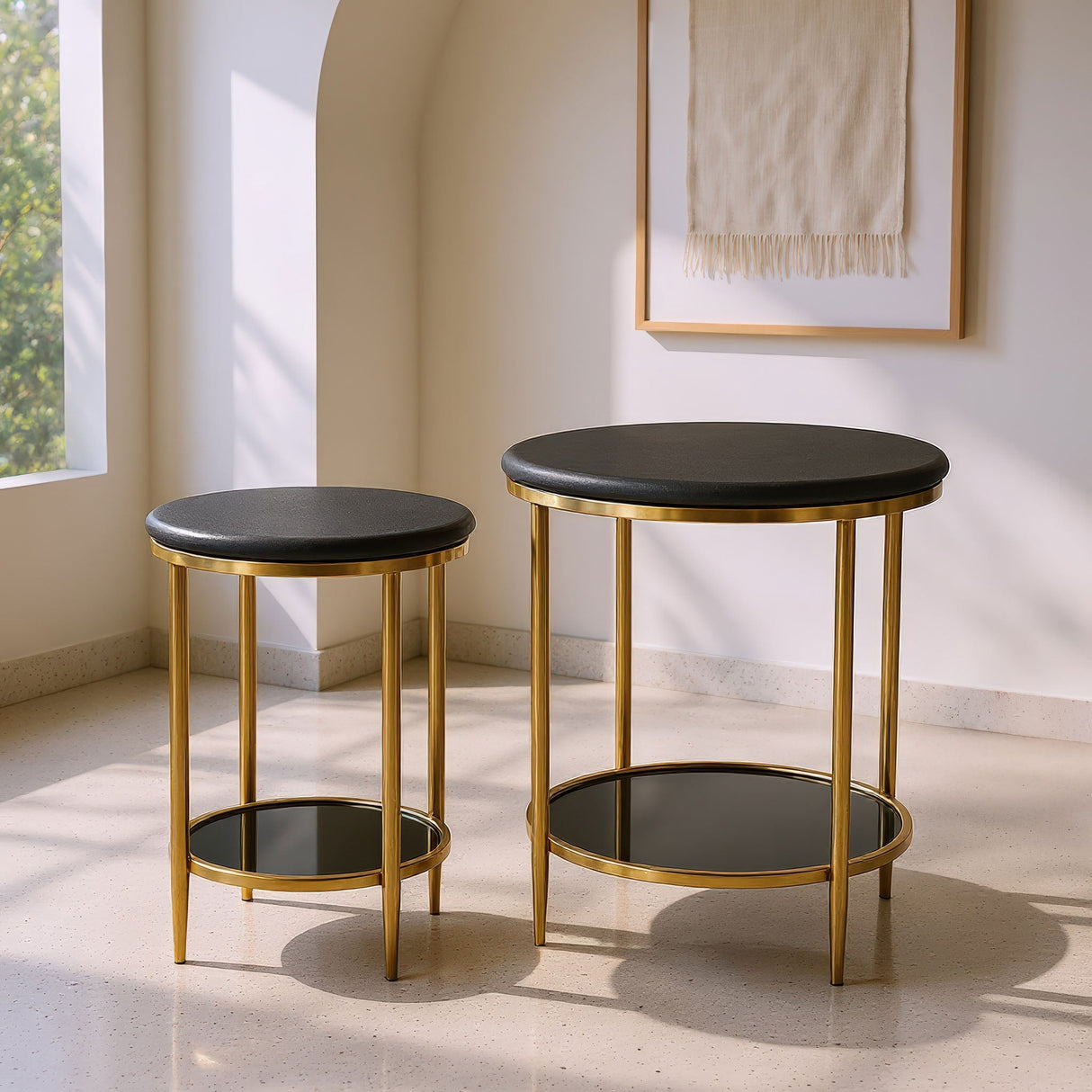 Koper Black Coffee Table Set (2-Piece) by Zuomod at Eve Furniture