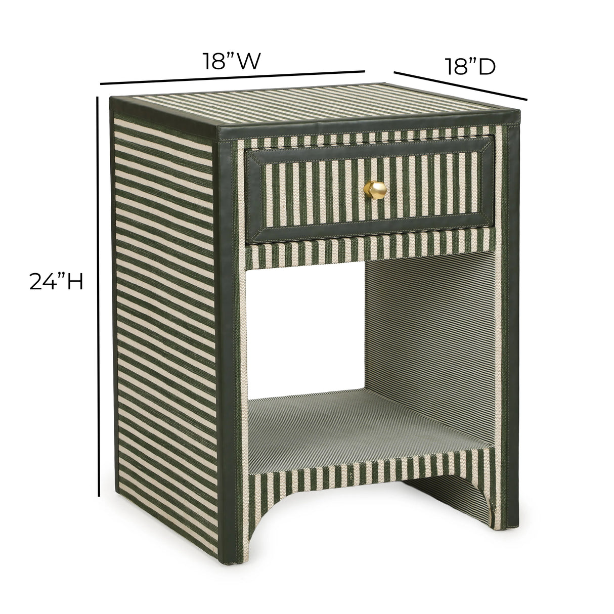 Kora 18" Cotton Jute 1-Drawer Designer Nightstand by TOV Furniture at Eve Furniture