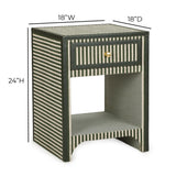 Kora 18" Cotton Jute 1-Drawer Designer Nightstand by TOV Furniture at Eve Furniture