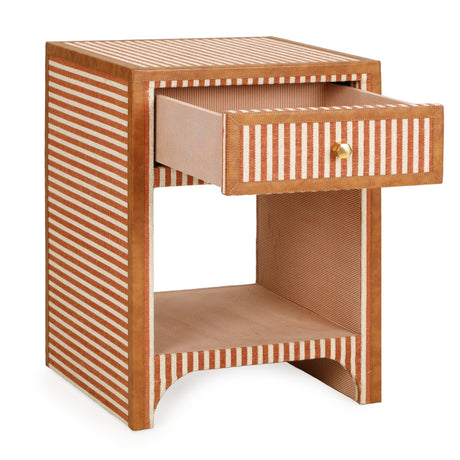 Kora 18" Cotton Jute 1-Drawer Designer Nightstand by TOV Furniture at Eve Furniture