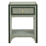 Kora 18" Cotton Jute 1-Drawer Designer Nightstand by TOV Furniture at Eve Furniture