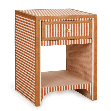 Kora 18" Cotton Jute 1-Drawer Designer Nightstand by TOV Furniture at Eve Furniture