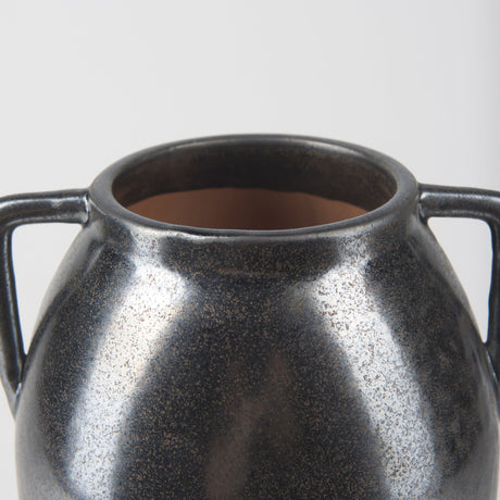 Kora Medium Dark Metallic Double Ear Vase by Mercana at Eve Furniture