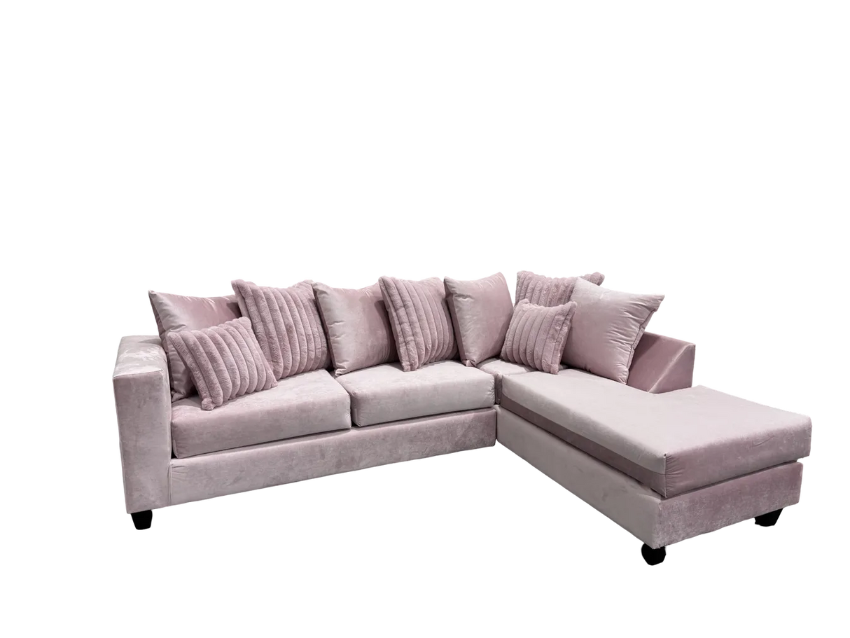 Kora Pink 2-Piece Right Arm Facing (RAF) Sectional by New Era Innovations at Eve Furniture